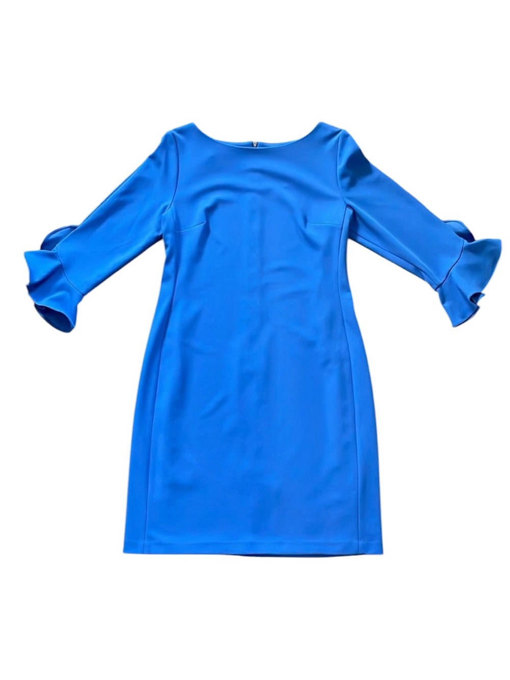 Karl Lagerfeld Blue Scuba Crepe 3/4 Tulip Sleeve Sheath Dress 10 EUC - Picture 12 of 16